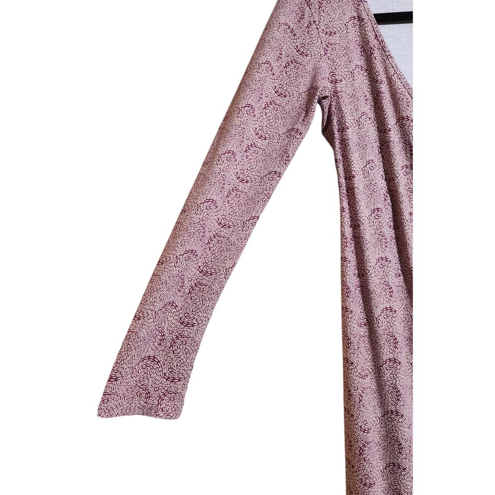 Synergy Women's Organic Cotton Blend Red Long Sleeve Wrap Dress Sz Small Stretch - Picture 5 of 10